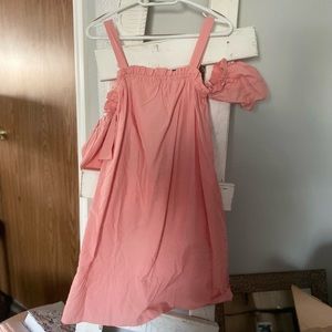 Coral pink mid length sun dress